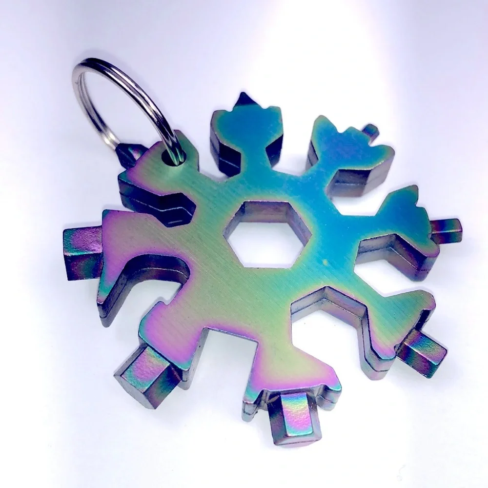 3/$15❤️ BRAND NEW Snowflake Keychain Multi-purpose Tool - Picture 1 of 11